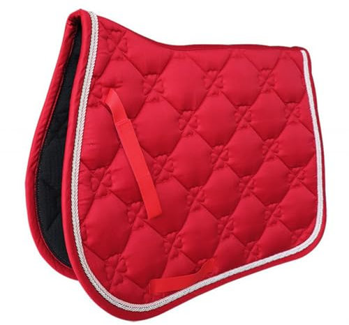 QUXVUIS Innovative Sattelunterlage für Pferdesättel – High Mesh End Vielseitigkeitsschabracke Polyester Dressurschabracke, Rot