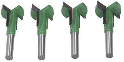 T Slot Router Bit Set 4Pcs 45# Steel Tungsten Carbide Straight Slotting Cutter for Carpentry Woodworking Photo Frames and Decorative Panels