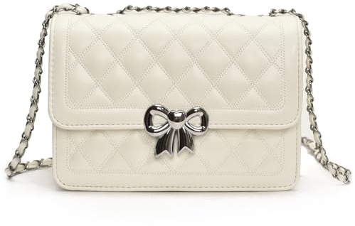 JANSBEN Handtasche Damen Klein - Kleine Umhängetasche Leder Crossbody Bag mit Kettenriemen Mehrere Fächer Tasche
