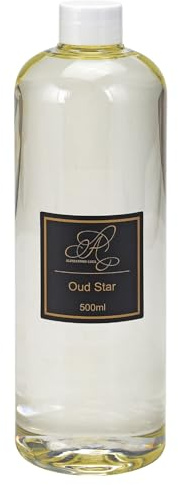 Taylor & Brown 500ml Reed Diffuser Oil Refill Aromatherapy, Luxury Home Designer Fragrance, Highly Concentrated, Scented Oils, Oils for Reed Diffuser, Bathroom Home Décor (Oud Star)