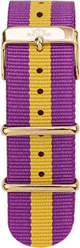 Sailor Damen Herren Nylon Armband Port Antonio lila-gelb BSL101-2003-20, Breite Armband:20mm (normal), Farbe Edelstahl:Rosègold