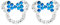MixiuEuro Girls mickey Mouse Stud Earrings 925 Sterling Silver Amethyst Green Blue CZ Cubic Zirconia Micky Stud Earrings Jewellery Gift For Girls Child (Blue)