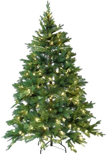 VIVANNO Künstlicher Weihnachtsbaum beleuchtet LED Premium Nordmanntanne 180 cm