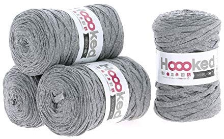 Hoooked Ribbon XL Bändchengarn Sparset aus 4 Rollen Wahl (Stone Grey)