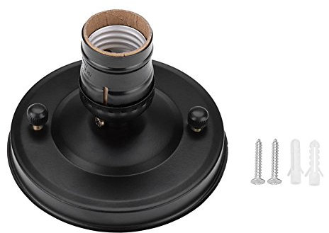 E26/E27 Schraube Decken-/Wandleuchten-Sockelhalter, Vintage Industrie-Deckenleuchten-Sockelhalter Beleuchtungskörper Geeignet für Kitchen Cafe Bar(Schwarz)