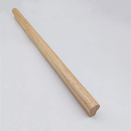 NIANXINN Solid Oak Furniture Handle,Length 100-1200mm Wooden Bar Handles for Kitchen Cupboard Cabinet & Drawers,Dresser Door Cupboard Drawer knobs Wardrobe Solid Wood Handle,with Screws(Length 600mm)