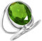 Jeweloporium 925 Sterling Silber Ringe für Frauen Größe 53(16.9) Grün Peridot-Quarz Edelstein Jahrgang Silber Ringe Weihnachten - Geschenk Solitär Schmuck