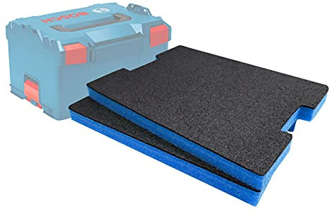Shadow Foam L-Boxx Einsätze [Doppelpack] für Bosch L-Boxx 102-374 Schaumstoff für Sortimo L-Boxx Modular Werkzeugkoffer (30mm, Blau)