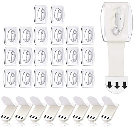 Mini Ganchos Transparentes Decorativos,20 piezas Lindo Adhesivo Creativo Gancho Ganchos Decorativos Luces de Fiest Guirnalda Clip Colgante de Decoración de Multiusos Cadena de LED Foto Clips