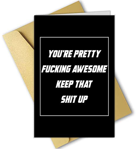 Lustige Dankeskarte für Freund, Glückwunschkarte für Chef, inspirierende Karte für Ehemann, You Are Fucking Awesome Keep That Shit Up