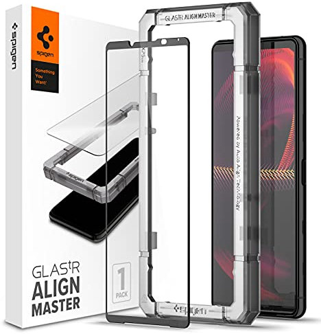 Spigen AlignMaster Verre Trempé compatible avec Sony Xperia 5 III, Kit d'installation inclus, Couverture complète, 9H Protection écran