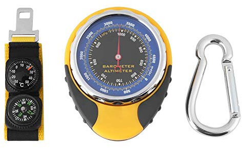 Barometer Höhenmesser, Thermometer Barometer 4 in 1 Digitaler Mini Kompass Höhenmesser Thermometer Barometer für Outdoor Camping