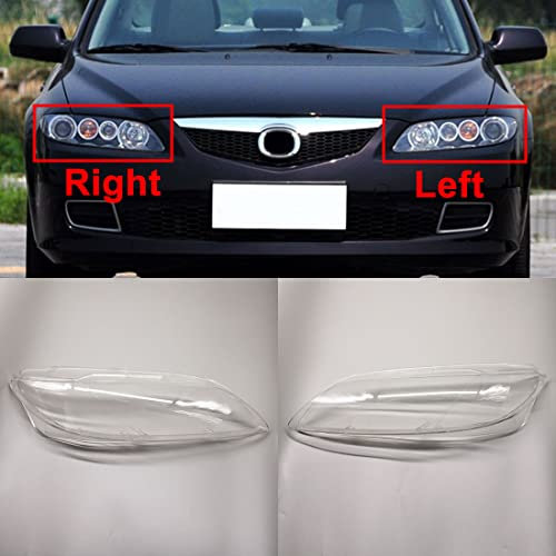 HZYCKJ Ein Paar Auto Frontscheinwerfer Abdeckung Scheinwerfer Lampenschirm Lampenabdeckung Scheinwerfer Licht Glas Objektiv Shell Caps Für Mazda 6 2003-2008