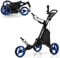 COSTWAY Golf Trolley, 3 Rad Golftrolley, Golfwagen Golf klappbar, Golfcaddy Golf Push Cart aus Aluminum, Golfcaddy mit Schirmhalter, T-Stückhalterung und Aufbewahrungstasche