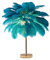 DUNMW Créatif Vert Plume D'autruche Lampe De Table Lampe De Chevet Lumière Luxe Et Élégant Abat-Jour Veilleuse Éclairage De Table Pour Salon Chambre Décoration De La Maison, Rechargeable