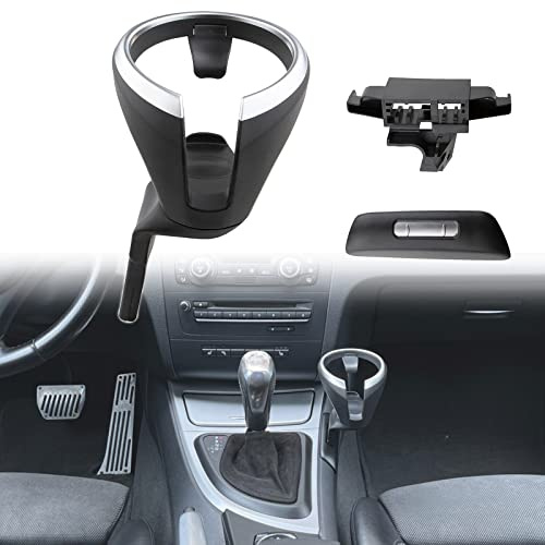 Wocch Abnehmbarer Vordersitz-Getränkehalter für BMW 135i 128i X1 E82 E84 E88 E81 E82 E82e E87 E87n, Mittelkonsole Kaffeetasse Getränkehalter mit Basismontagesatz 51160443082 51169144632 Autozubehör