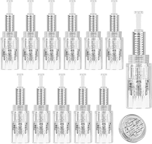 LOPHE 12 Pin Ersatz Nadeln Patrone,12 Stück Universalmodell Ersatznadeln Mikronadel Derma Pen, Microneedling Pen Nadelpatronen für Auto Micro Nadelroller Einstellbar Needling Pen (Gewinde)