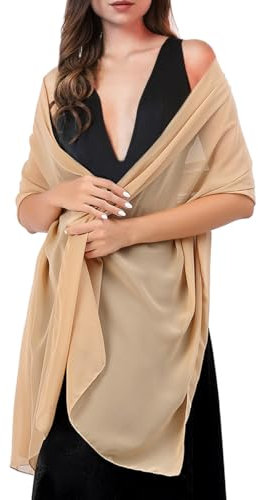 Atigy Hochzeitsstola Damen Chiffon Schal Brautstola für Abendkleid