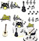 ZhuanZhenW Rock Star Happy Birthday Cake Topper, 32 Pcs Music Notes Birthday Cake Decorations Cupcake Decoration Electric Guitar Themed Cake Topper Decorations for Birthday Party Supplies