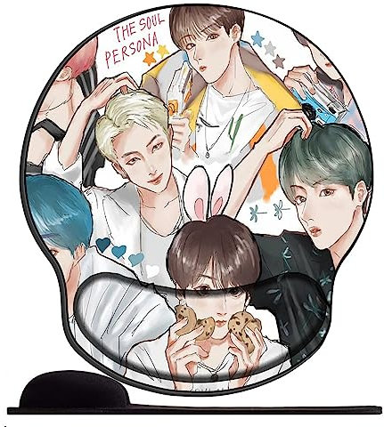 Gel Mauspad ergonomische Handgelenkauflage Boy BTS Sty44 Office Komfort Mousepad Handgelenkpolster Handauflage Gelkissen Gelpolster für Computer Laptop Notebook