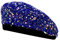 Ewaycom Damen Baskenmütze mit glitzernden Pailletten, glänzend, französischer Stil, Blau, Einheitsgröße