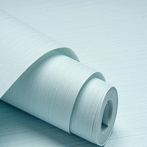 VisLarsc Papier peint non tissé à rayures verticales modernes et simples - Couleur unie - 9,5 x 0,53 m - Papier peint épais de luxe pour salon, chambre à coucher (9,5 x 0,53 m, 80054 bleu clair)