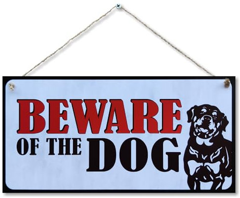 CARISPIBET ATTENTI AL CANE! Cartelli per casa Rottweiler per proprietari di cani, segnali di avvertimento per la porta d'ingresso, pratica targa per casa, cartelli per porte 6 x 12