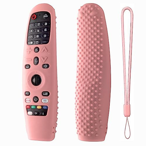 Remote Cover for LG AN-MR600 LG AN-MR650 AN-MR20GA AN-MR19BA Remote Control, Silicone Protective Case Cover Shockproof Anti Slip Protector for LG Smart TV Remote(Pink)