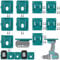 Tool Holder Mount Compatible with Makita Battery Holder, 5 Packs Drill Tools Holder Dock Hanger for 18V Battery Mounts Hanger Dock Holder & 5 Packs Tool Holder, Construction Van, Shelf