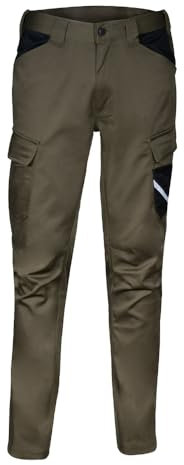 COFRA V707-0-03.Z/3 - Busot Pantaloni da Lavoro con Tasche - Taglia M - Fango/Nero