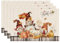 Bonhause Zwerge Kürbisse Herbst Tischsets 4er Set, Saisonales Erntedankfest Platzsets Waschbar Platzdeckchen für Küche Tisch Dekoration Drinnen Urlaub Party Dekor 30x45cm