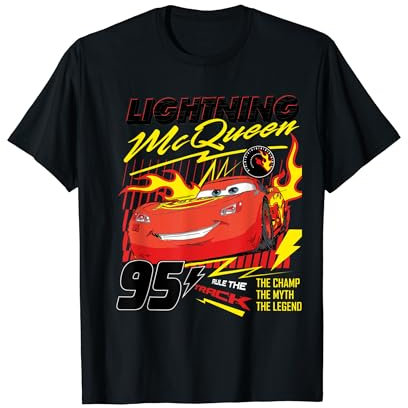 Cars Lightning McQueen On Fire T-Shirt