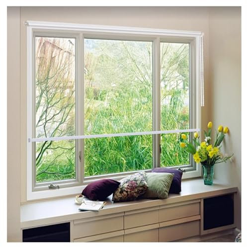 Transparent Roller Blinds,Waterproof Side Pull Roller Blinds Shutter,Heavy Duty Windproof Roller Shades,0.5mm Thick,Thermal Insulated/rainproof,for Home,With Fitting(W155*H350cm/W61.02*H137.79in)
