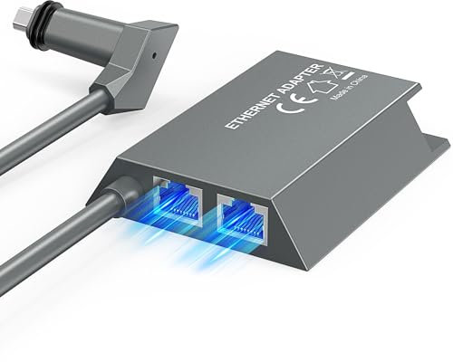 LUCMO Starlink V2 Adaptateur Ethernet Ports Réseau Doubles- Réseau Externe Filaire Haut débit pour Starlink Satellite Internet V2/Gen 2