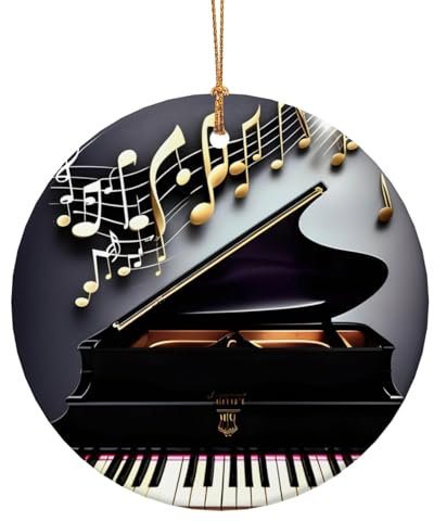 Music Note Pianos First Ceramic Christmas Ornaments 2024 Small Xmas Tree Decorations Mini Decorating Outdoor Hanging Ornaments