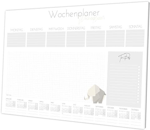 byNia® Schreibtischunterlage Papier A3, Schreibtischunterlage mit Kalender 2025, Schreibtischunterlage Block, Schreibunterlage aus Papier. Die Papier Schreibtischunterlage für Kinder und erw.