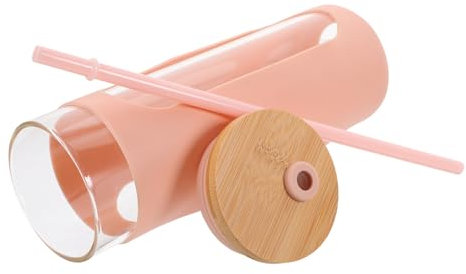 NAMOARLY Vaso Batidora Con Tapa y Pajita Botella De Agua De Para Infusiones Frías