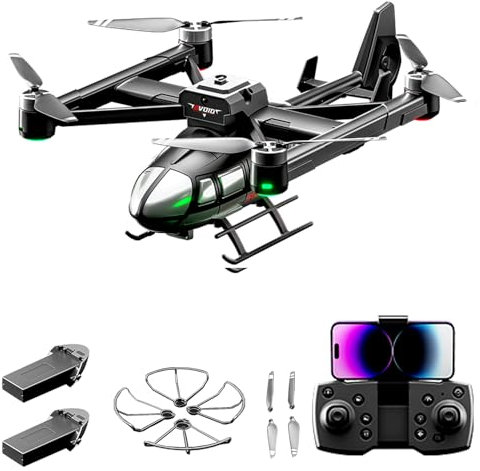 Hylukon Remote Control Quadcopter with Dual Camera 720P Brushless Motor 2.4GHz Airbus Quadcopter Five Sided Obstacle Avoidance Optical Flow Hovering Orbit Flight Gift for Kid Adult Black 2 Battery