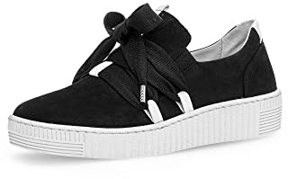 Gabor Damen Low-Top Sneaker, Frauen Halbschuhe,schnürschuhe,schnürer,straßenschuhe,Strassenschuhe,Sportschuhe,schwarz/Weiss(Ice),37 EU / 4 UK
