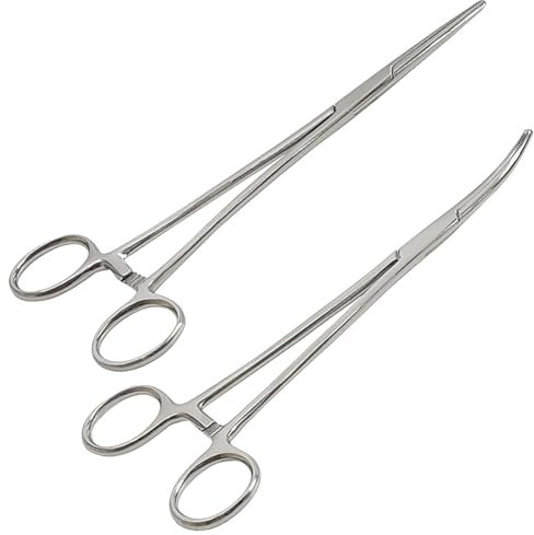 2 Pcs 12.5cm Locking Pliers Piercing Pliers, Piercing Pliers Set, Self-Locking Fishing Forceps, Stud Ball Locking Pliers, Multipurpose Tweezers Pincers for DIY Crafting Pet Grooming