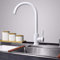 WACEH Faucet Fregadero rotatorio del Grifo de la Cocina del Grifo del Lavabo del lavaplatos frío y Caliente del Acero Inoxidable 304, Blanco B Water-Tap
