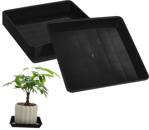 WEKADRIN 12pièces Plateaux De Fleurs Soucoupes Carrées pour Pots De Plantes Résistantes à Eau Déformation du Sol Espace Idéales pour Intérieur Et Extérieur
