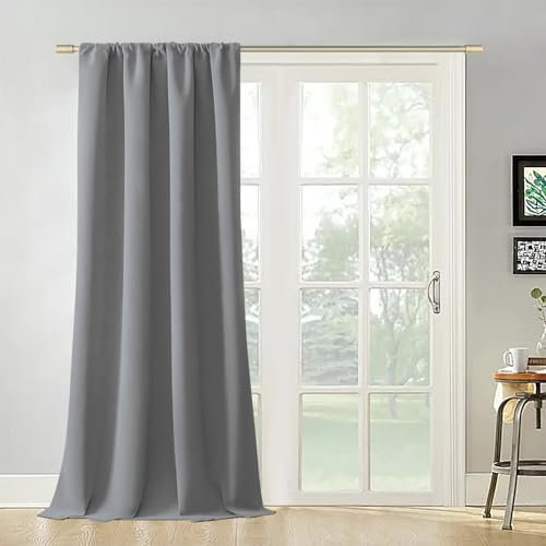 Joydeco 100% Blickdicht Samt Vorhang mit Kräuselband Anpassen Grau Schienensystem Schiebevorhang Verdunkelung Thermovorhang Kälteschutz Gardinen Schlafzimmer Wohnzimmer Curtains 1 Stück