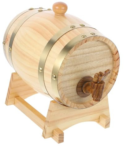 Holibanna Wooden Wine Barrel Dispenser Capacity Beer Whisky Wine Storage Vintage Style