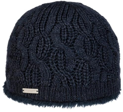 Seeberger Landesta Faux Fur Edge Strickmütze Damenmütze Wintermütze Beanie Damen - mit Futter Herbst-Winter Winter