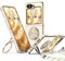 XYZ for Samsung Galaxy Z Flip 5 / Flip 6 Case with Stand, Double Ring Holder Case Heart with Lanyard for Girls Women, Luxury Cute Bling Protective Phone Cover for Samsung Z Flip 5 / Flip 6, White