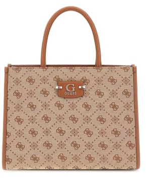 GUESS Neda 2 Compound Tote Bag Latte Logo