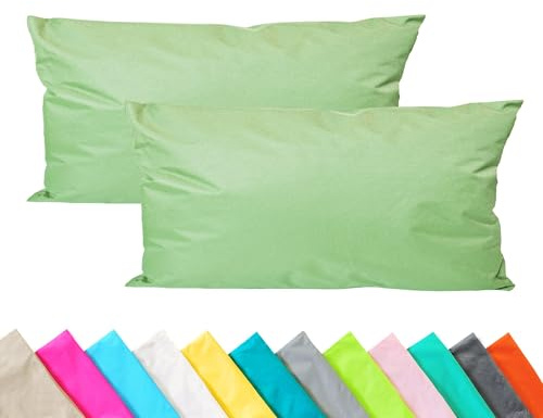 JACK 2er Set Outdoor Kissenhülle Kissenbezug 30x50cm Wasserfest Sitzkissen Lounge Kissen Garten Stuhl Lotus Effekt, Farbe:Mint