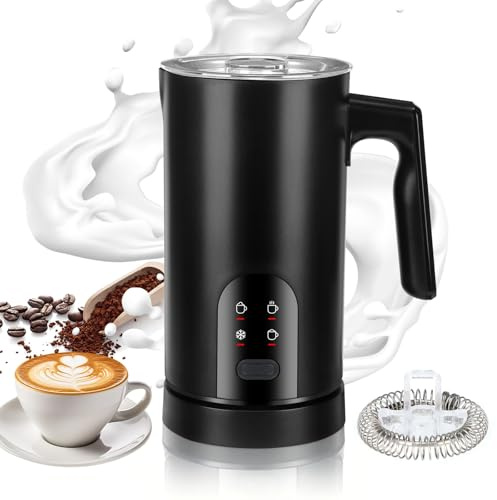 Fizzyo Milchaufschäumer Elektrisch 4 in 1 Elektrischer Milchdampfgarer, 350ml Automatischer Milchschäumer und Milchwärmer Heißer Kalter Milchschaum für Heiße Schokolade Latte Macchiato Cappuccino