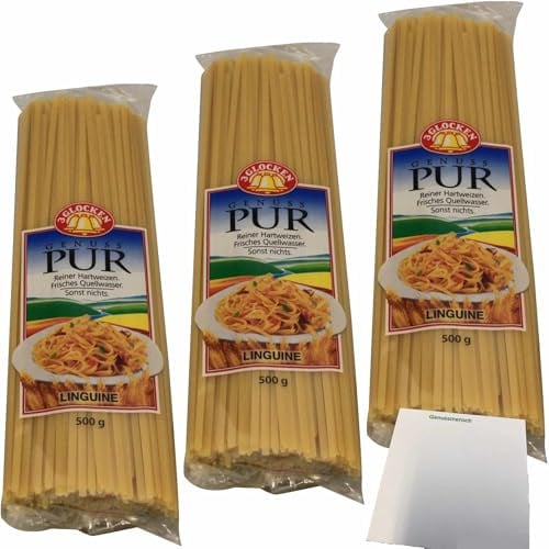 usy Bundle für Birkel 3 Glocken Teigwaren Pur Linguine 3er Pack (3x500g Packung) + usy Block